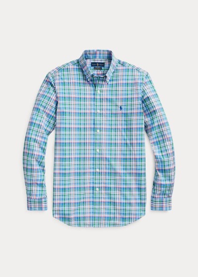 Camisa Polo Ralph Lauren Hombre Azules / Rosas Multicolor - Custom Fit Plaid Poplin - DUWZR2856